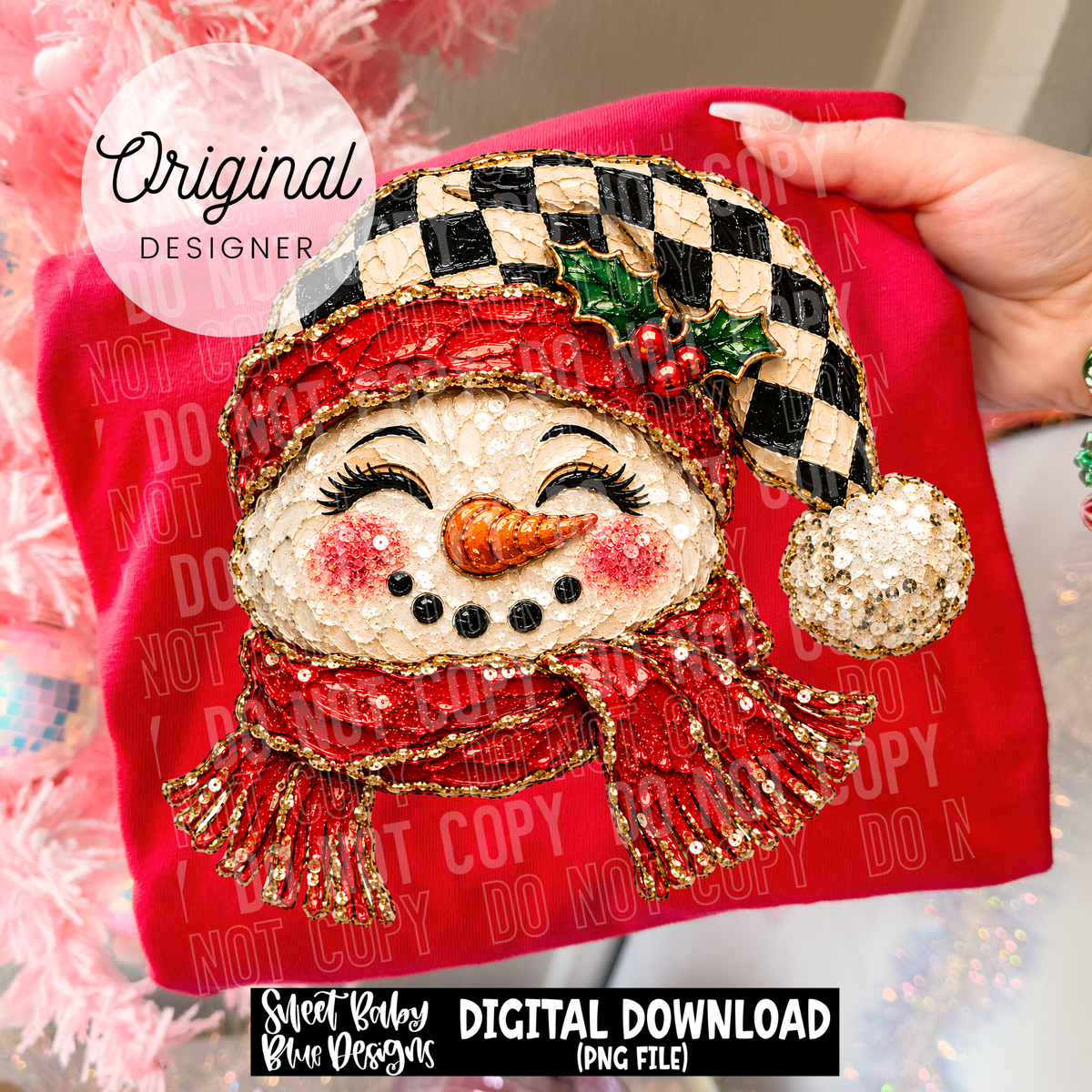 Snowman- Faux Painted - Christmas - 2026 - PNG file- Digital Download