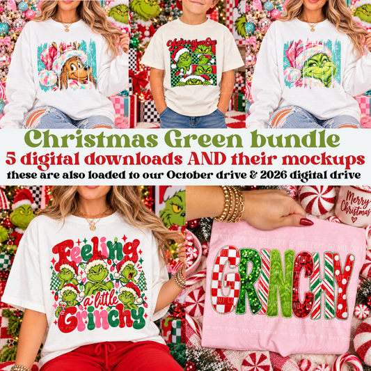 Christmas Bundle 5 Digitals AND their Mockups - 2026 - PNG file- Digital Download