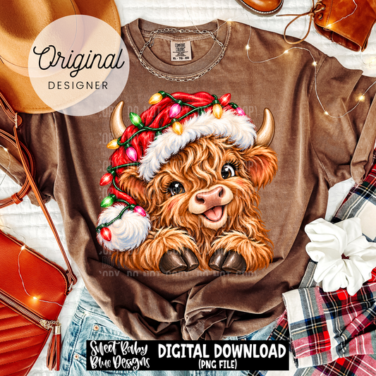 Highland Cow - Christmas - 2026 - PNG file- Digital Download