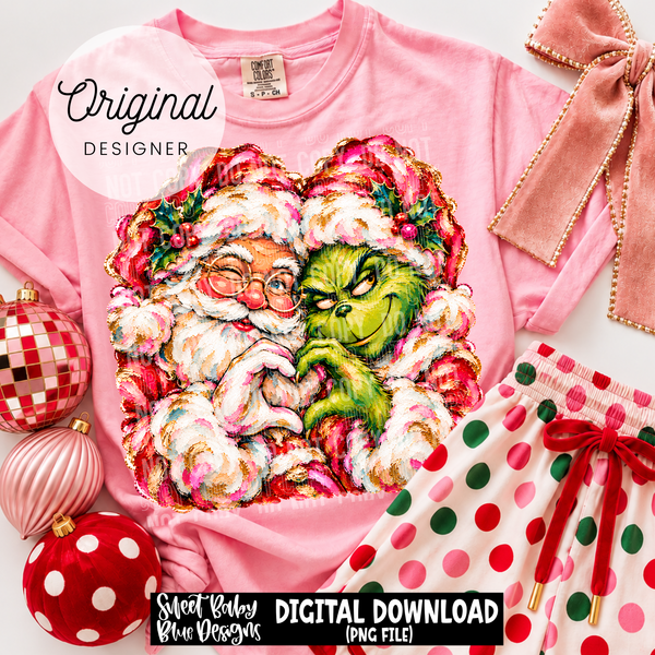 Taxt File Santa G - Faux painted - Colorful - Christmas - 2026 - PNG file- Digit ...