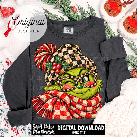 Trendy Christmas G - Christmas - 2026 - PNG file- Digital Download