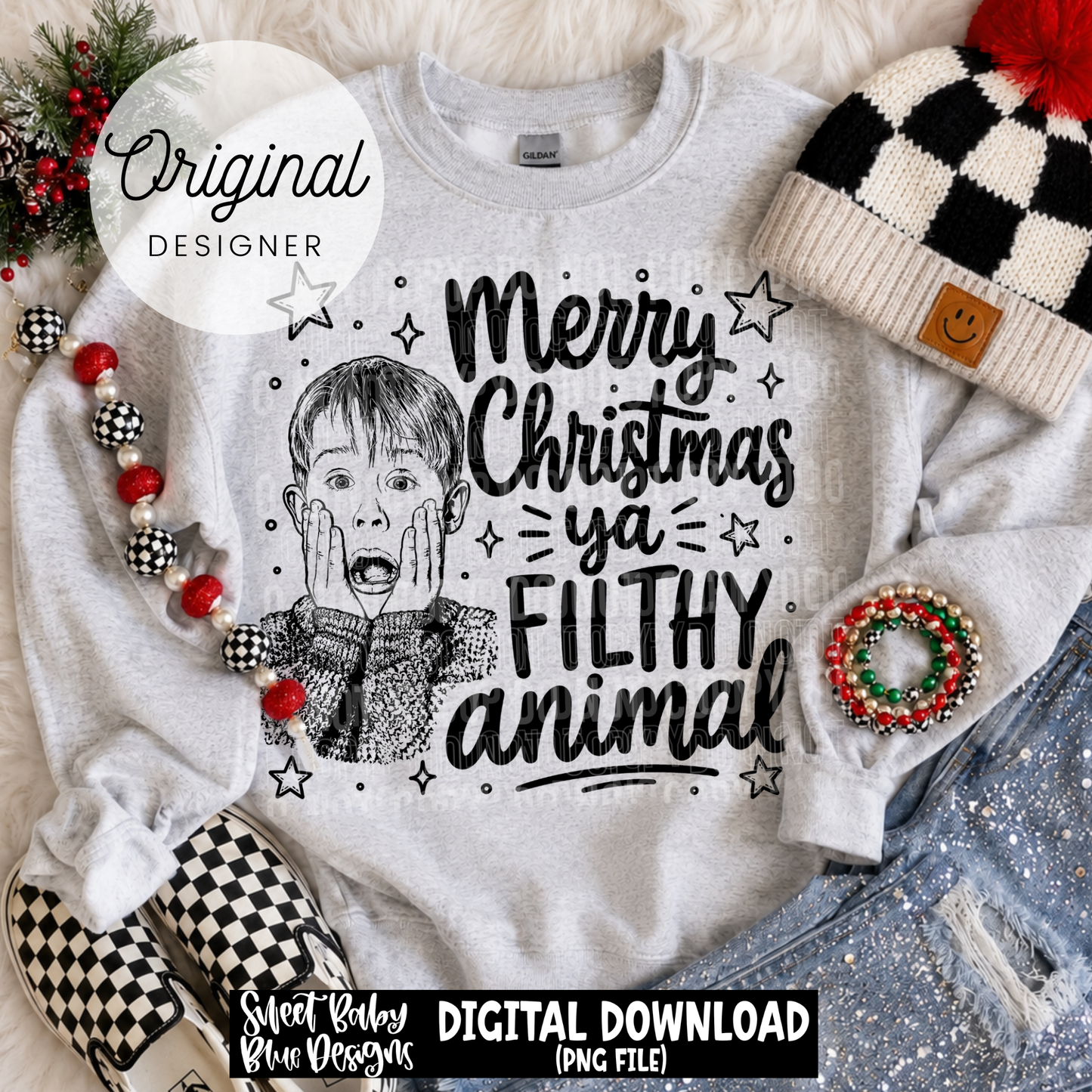 Merry Christmas Filthy Animal - Christmas - 2026 - PNG file- Digital Download