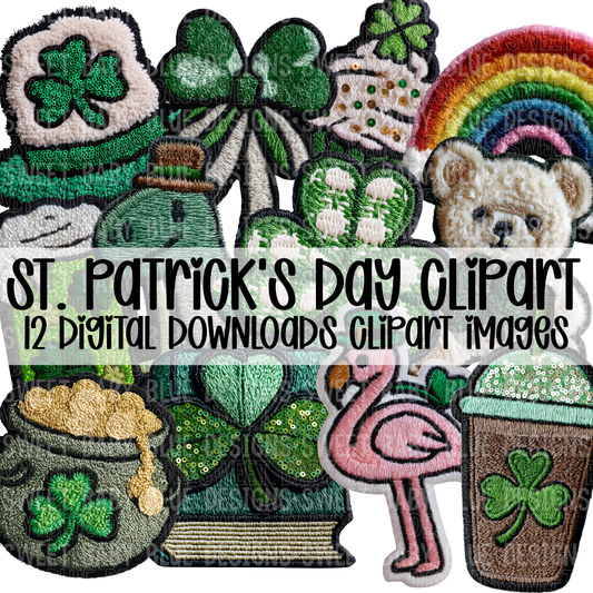 St. Patrick's Day Clipart- 12 Digital Download Clipart Images - 2026 - PNG file- Digital Download
