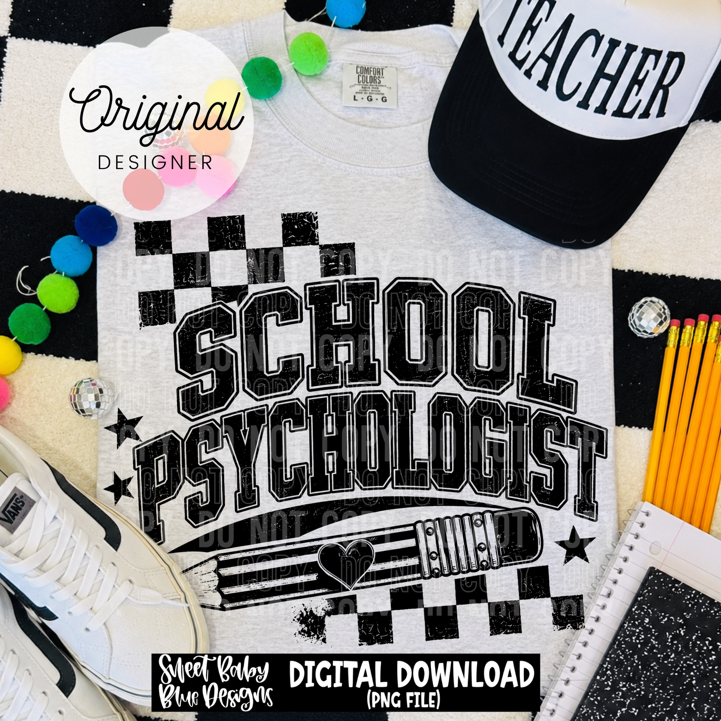 School Psychologist - School - 2026 - PNG file- Digital Download