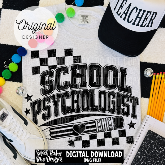 School Psychologist - School - 2026 - PNG file- Digital Download