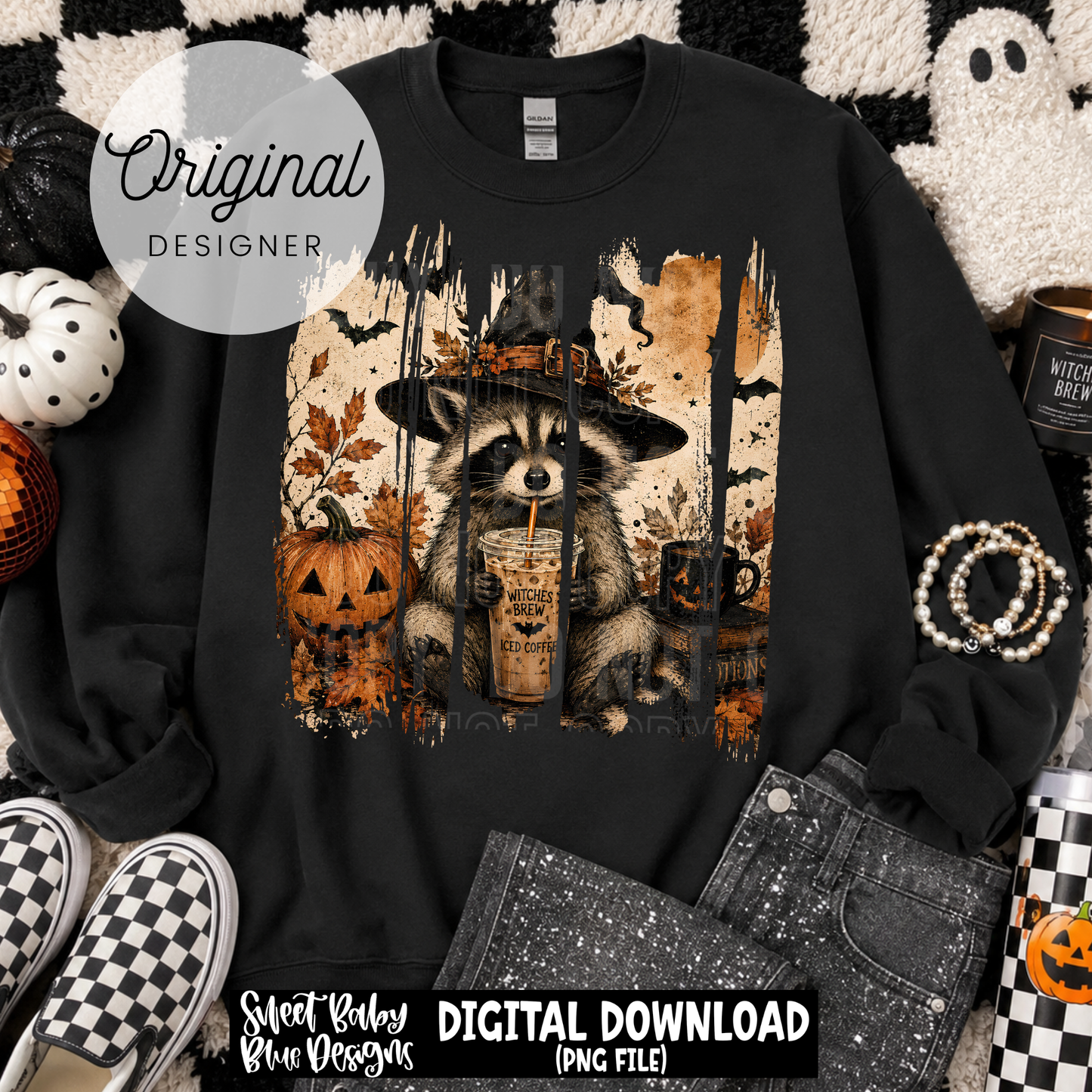 Halloween Racoon Brush- Fall - 2026 - PNG file- Digital Download
