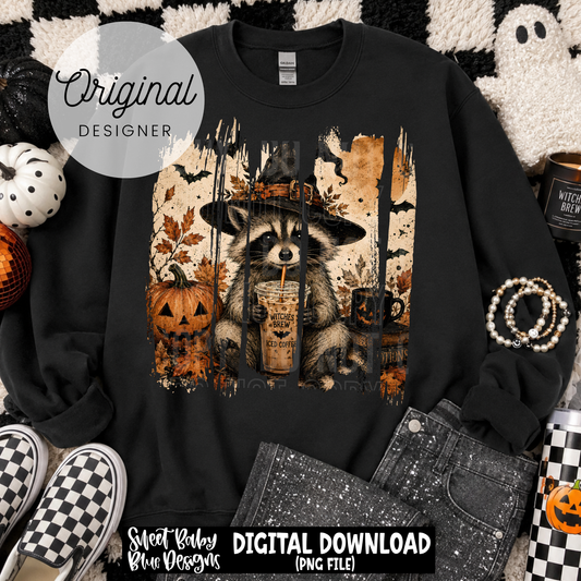 Halloween Racoon Brush- Fall - 2026 - PNG file- Digital Download