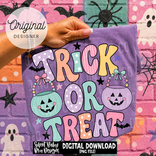 Trick or Treat- Halloween - 2026 - PNG file- Digital Download
