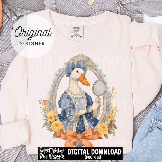 Vintage Goose Mirror - 2026 - PNG file- Digital Download