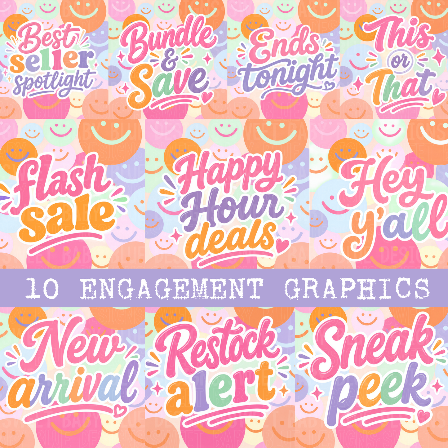 Smile Mini Bundle -Engagement posts- 2026- PNG file- Digital Download