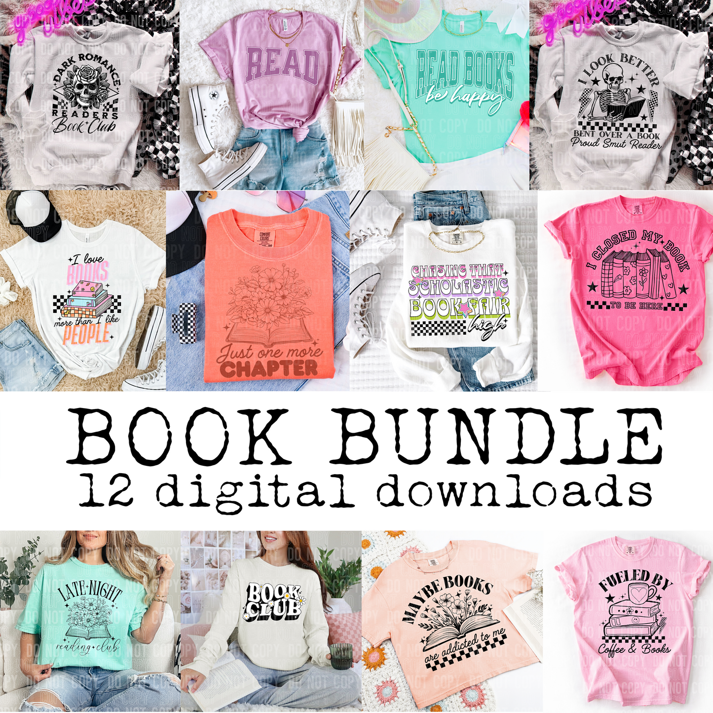Book bundle - 12 digital downloads - PNG file- Digital Download