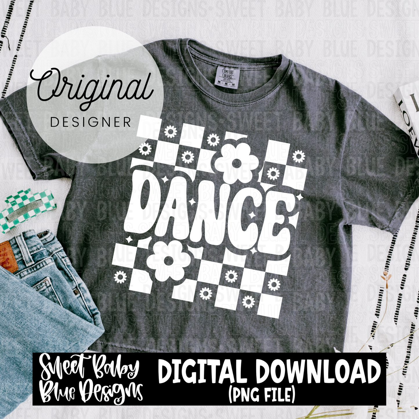 Dance- checkered - 2024 - PNG file- Digital Download