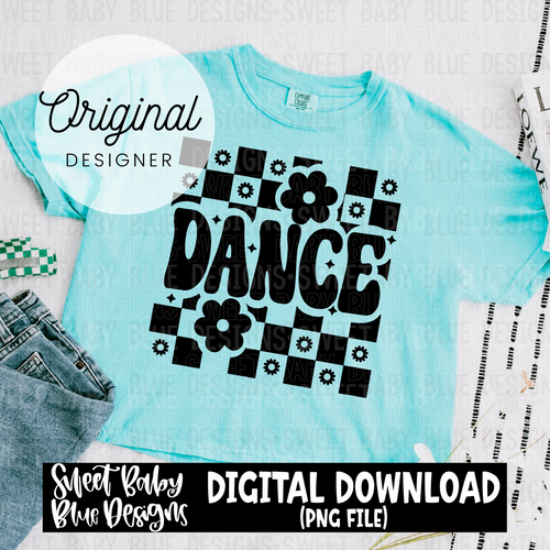 Dance- checkered - 2024 - PNG file- Digital Download
