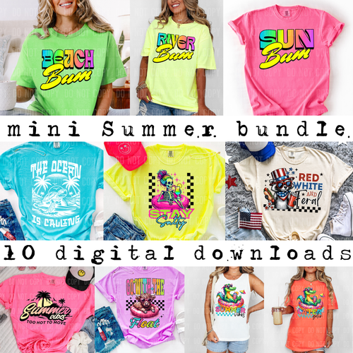 Mini Summer bundle - 10 digital downloads - PNG file- Digital Download