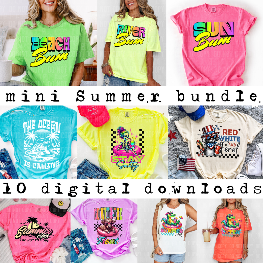 Mini Summer bundle - 10 digital downloads - PNG file- Digital Download
