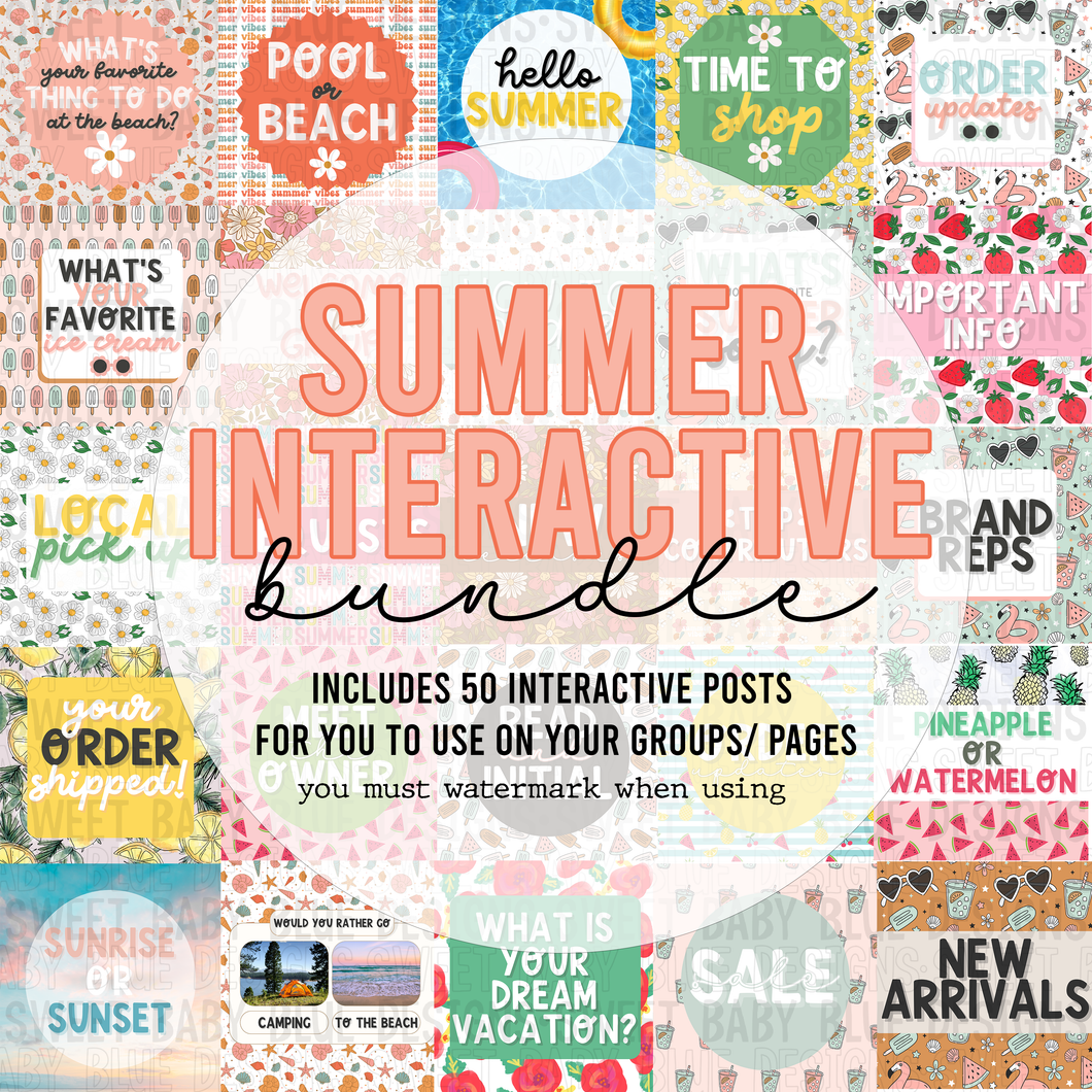 Summer interactive post bundle- 2024- PNG file- Digital Download