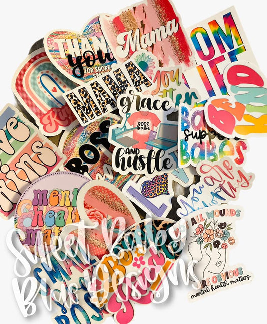 Vinyl sticker mystery bundle- 50 STICKERS