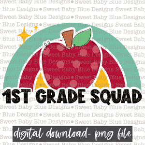 1st squad- Rainbow- School- 2021- PNG file- Digital Download