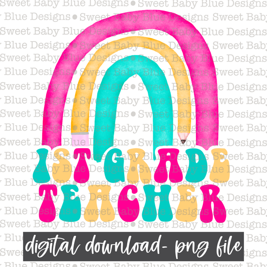 1st grade teacher- School- 2021 - PNG file- Digital Download