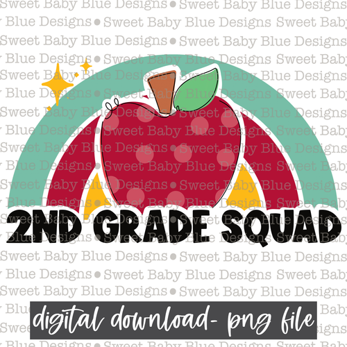 2nd grade squad- Rainbow- School- 2021- PNG file- Digital Download