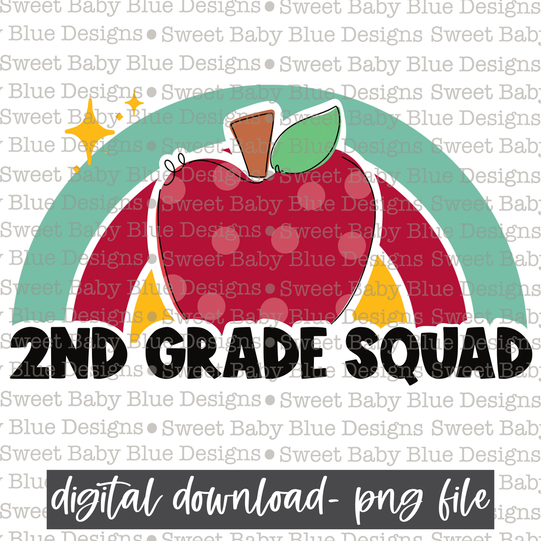 2nd grade squad- Rainbow- School- 2021- PNG file- Digital Download