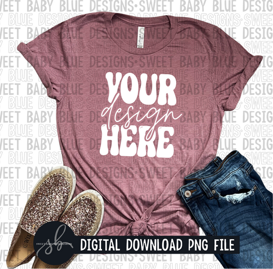 3001 CVC Bella Canvas Heather Mauve mockup- 2022- PNG file- Digital Download