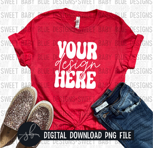 3001 CVC Bella Canvas Heather Red mockup- 2022- PNG file- Digital Download