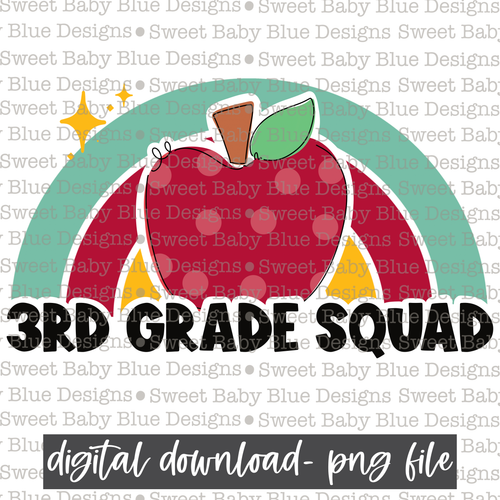 3rd grade squad- Rainbow- School- 2021- PNG file- Digital Download