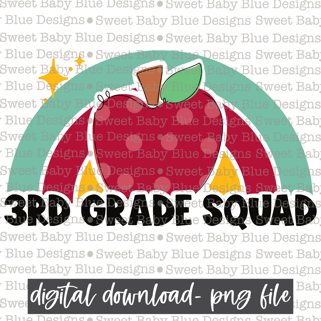 3rd grade squad- Rainbow- School- 2021- PNG file- Digital Download