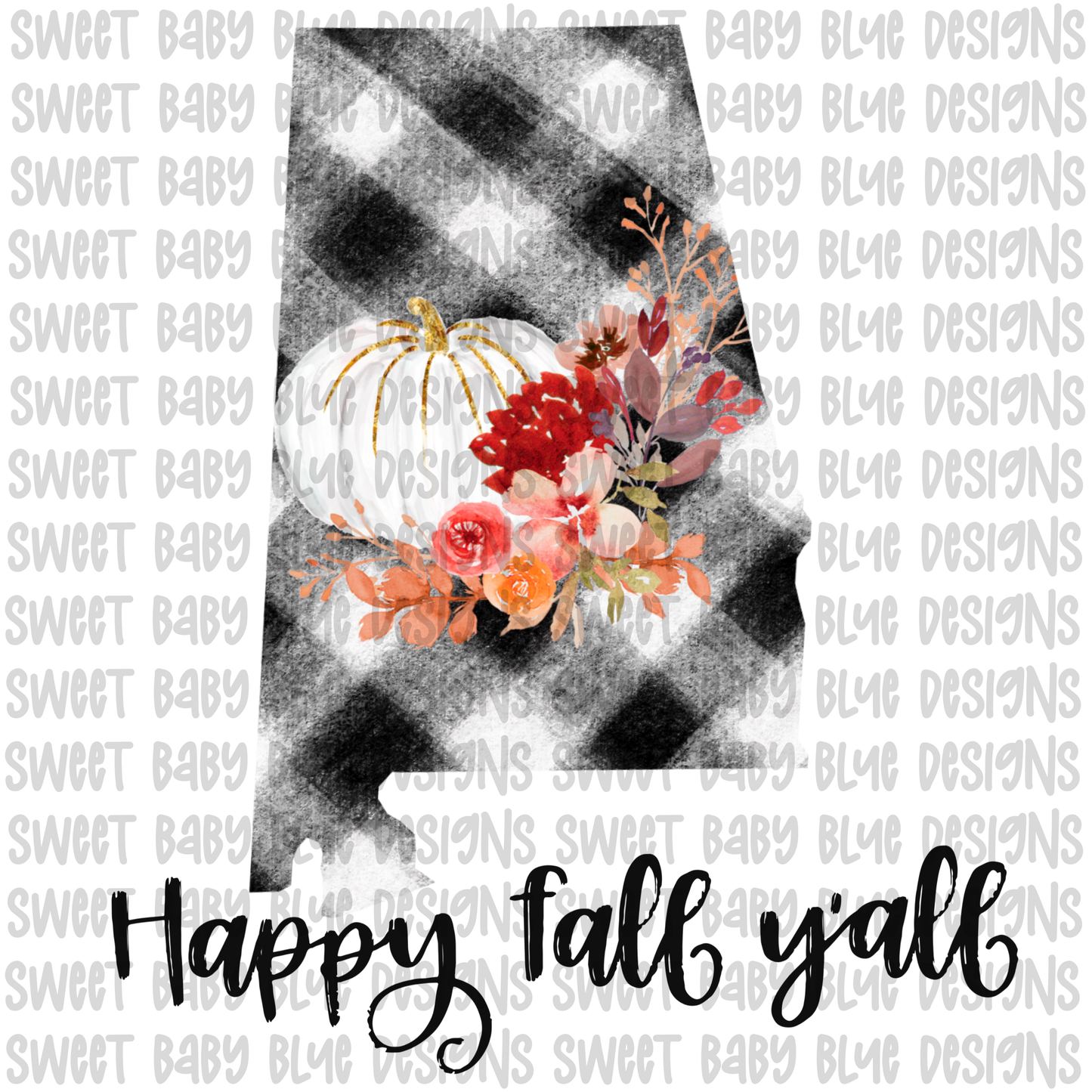 Alabama Happy Fall y'all- Fall- PNG file- Digital Download
