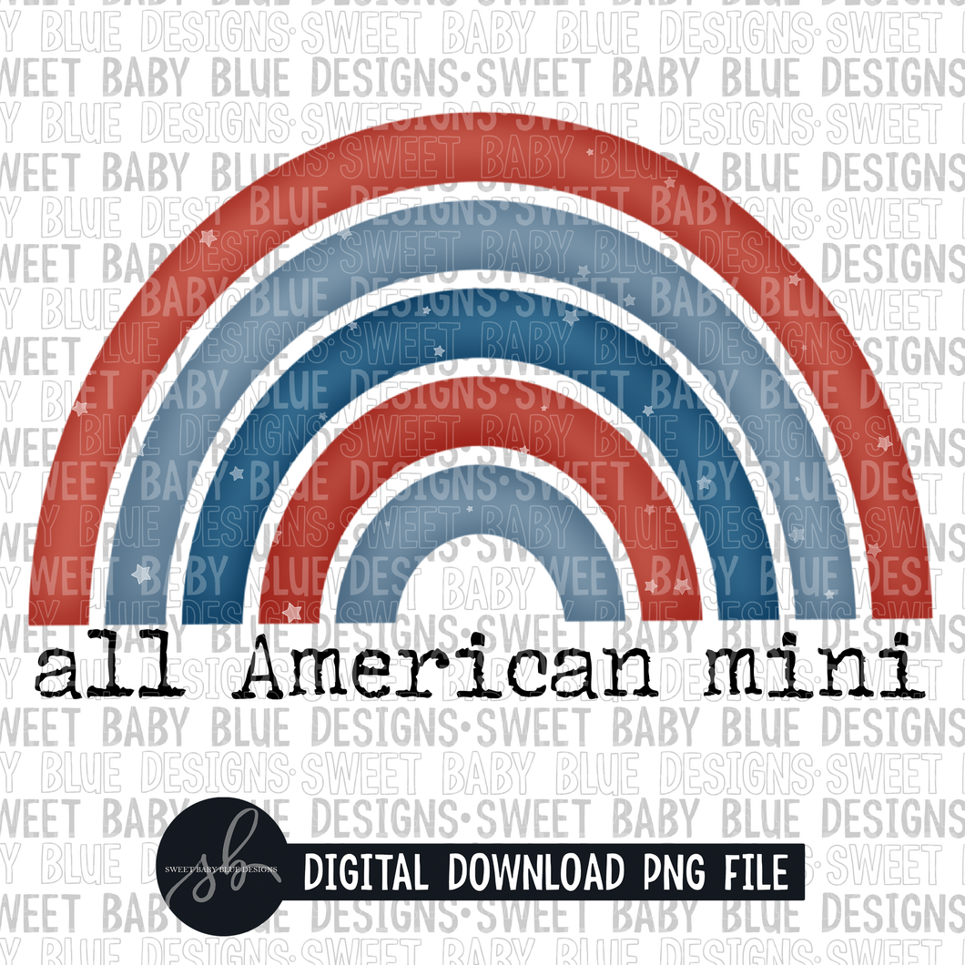 All American mini- 4th of July- Summer- 2022 - PNG file- Digital Download