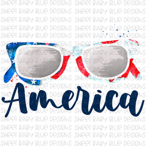 America- Glasses- Summer- PNG file- Digital Download