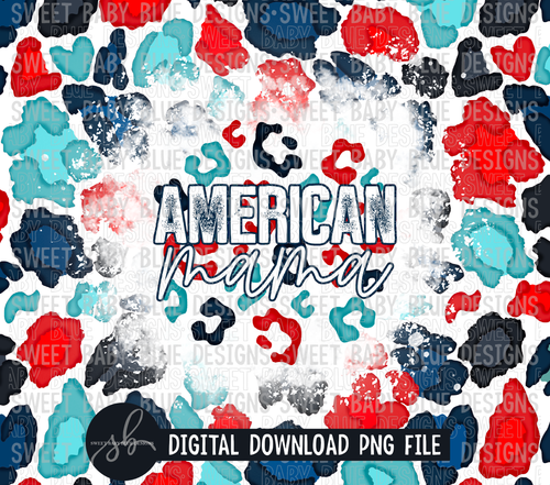American mama- Leopard- 20 oz. skinny tumbler- 2022 -PNG file- Digital Download