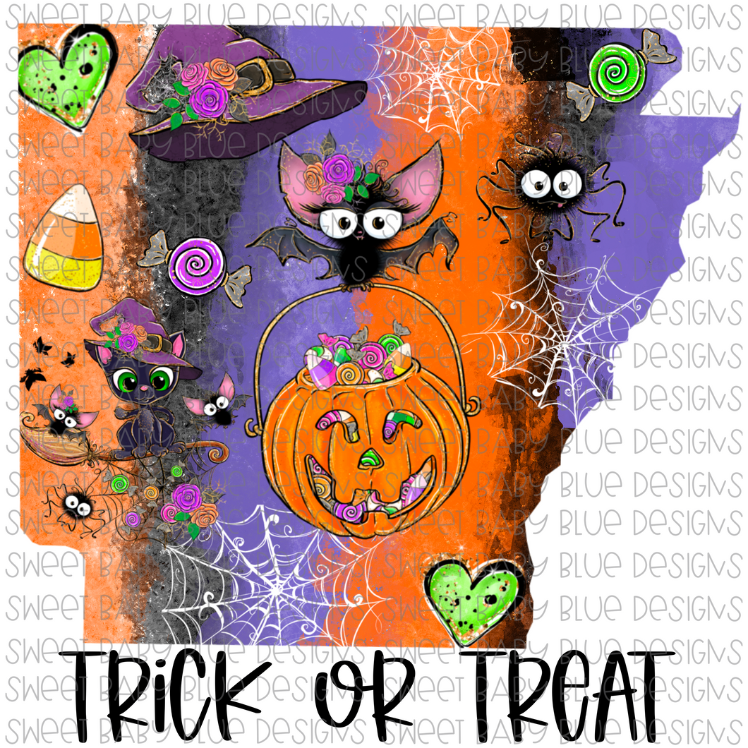 Arkansas Trick or treat- Halloween- PNG file- Digital Download