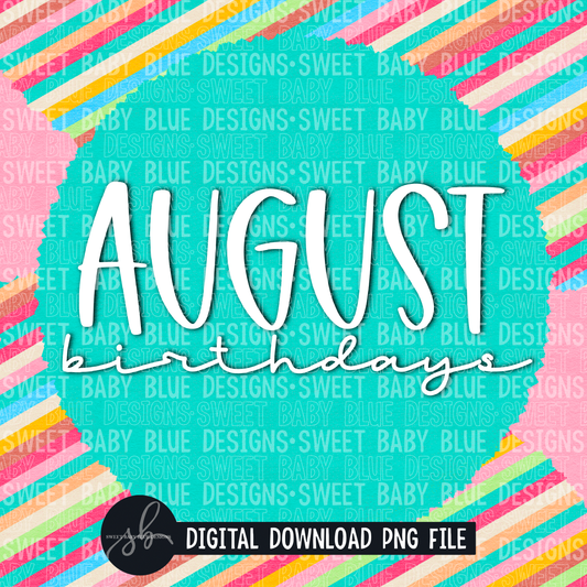 August birthdays- Interactive post- 2022- PNG file- Digital Download