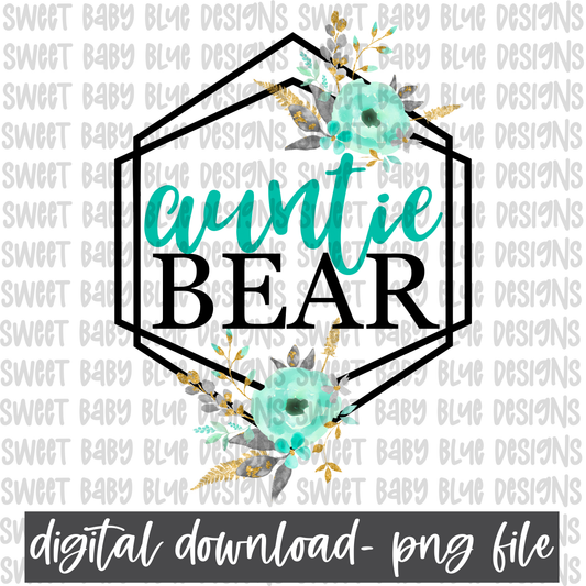 Auntie Bear- PNG file- Digital Download