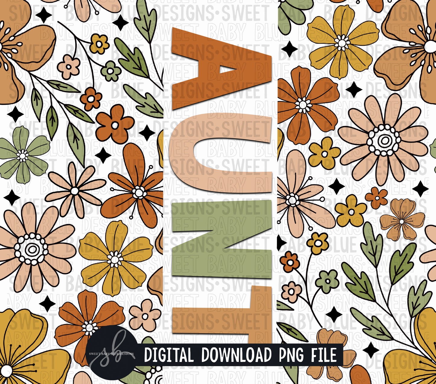 Aunt- Retro floral- 20 oz. skinny tumbler- 2022 -PNG file- Digital Download