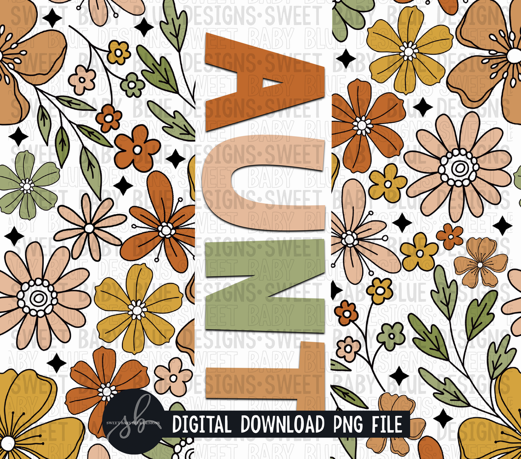 Aunt- Retro floral- 20 oz. skinny tumbler- 2022 -PNG file- Digital Download