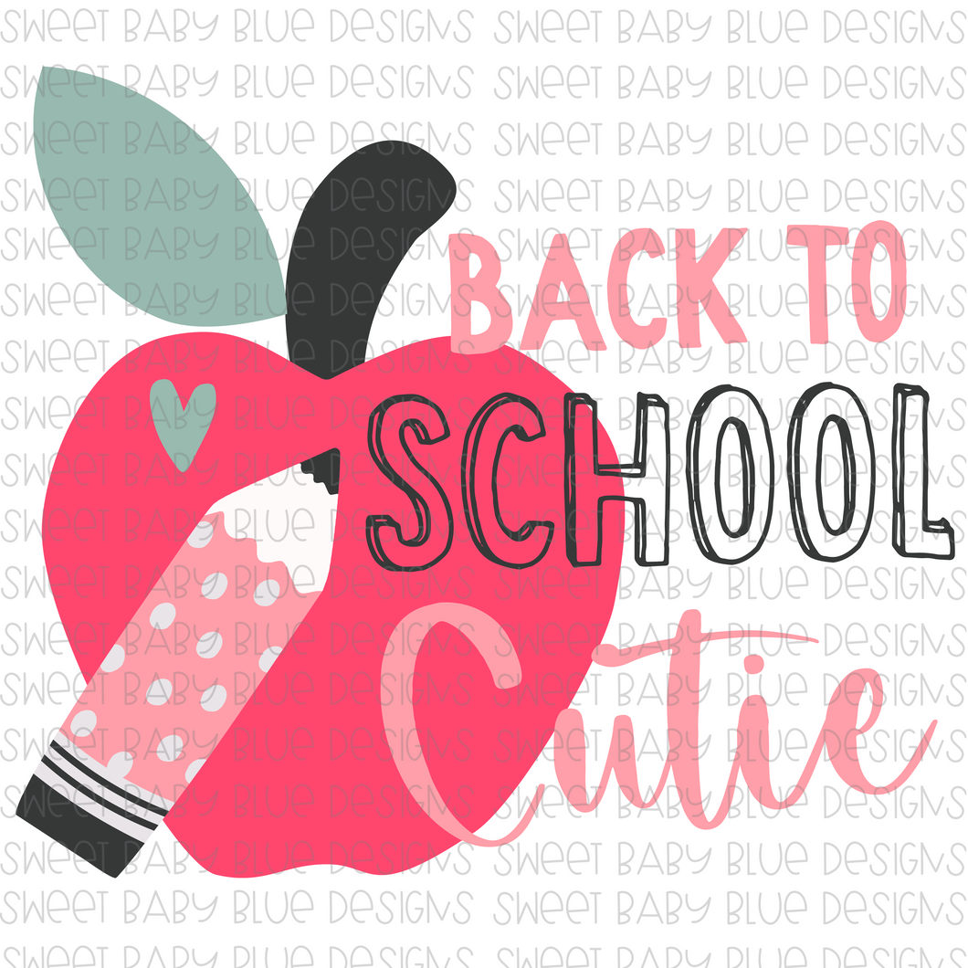 Back to school cutie- PNG file- Digital Download