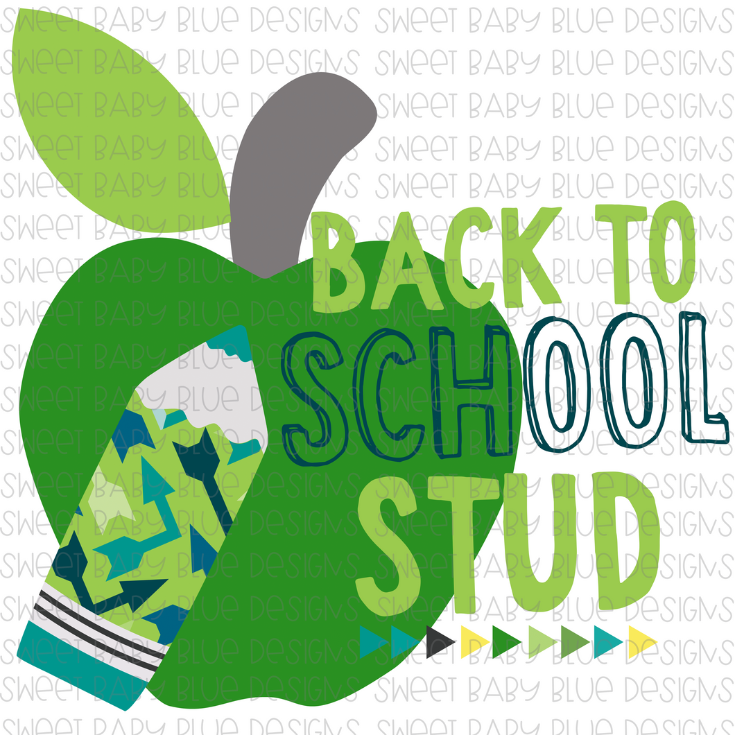 Back to school stud- PNG file- Digital Download