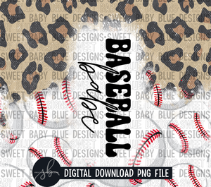 Baseball babe- Leopard- 20 oz. skinny tumbler- 2022 -PNG file- Digital Download
