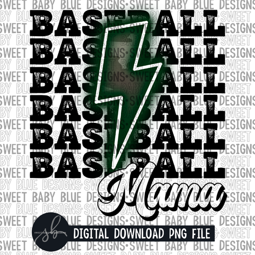 Baseball mama- Green camo - 2022 - PNG file- Digital Download
