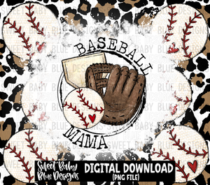 Baseball mama- Leopard- 20 oz. skinny tumbler- 2023 -PNG file- Digital Download