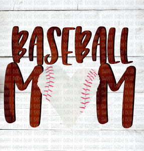 Baseball mom- PNG file- Digital Download