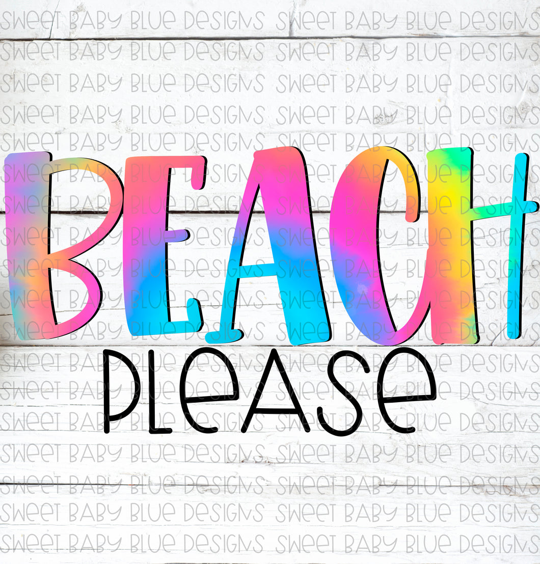Beach please- Watercolor- PNG file- Digital Download