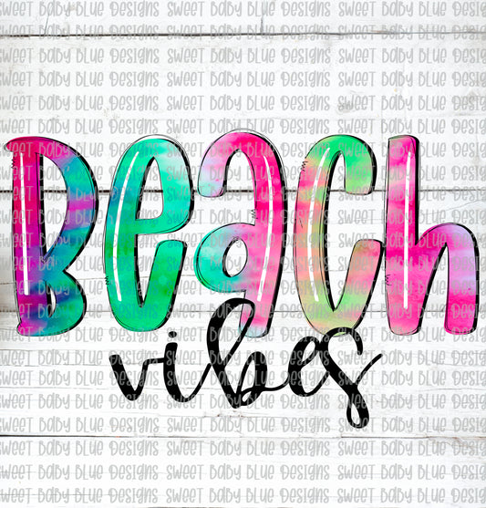 Beach Vibes- Watercolor- PNG file- Digital Download