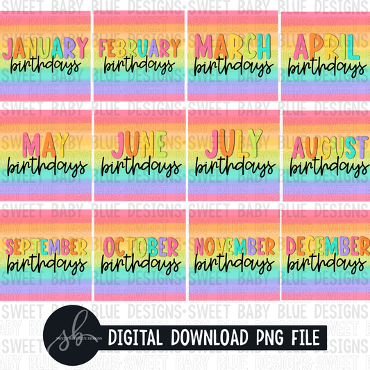 Birthdays- 12 Interactive post - 2022 - PNG file- Digital Download