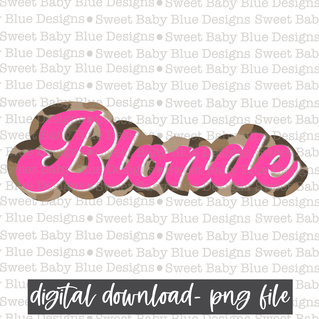 Blonde- PNG file- Digital Download