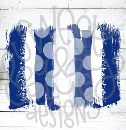 Blue & White brush stroke - PNG file- Digital Download