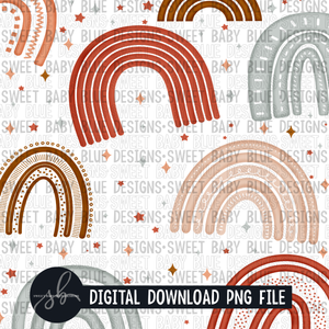 Boho rainbow digital paper- Digital paper - 2022 -PNG file- Digital Download